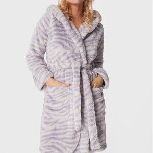 UGG - Women's Aarti Striped Plush Hooded Robe NWT